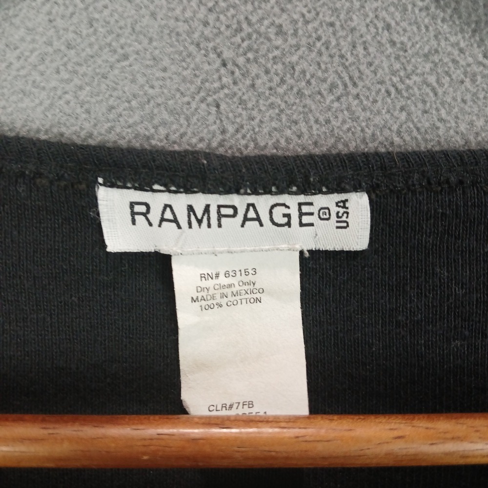 Rampage Cardigan Sweater Womens 11 Black Floral Cotton‎ Embroidered Round Neck - Picture 4 of 8